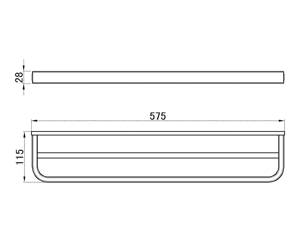Towel Rail Bar Holder Double Layer Brass Polished Chrome Wall Mounted 6
