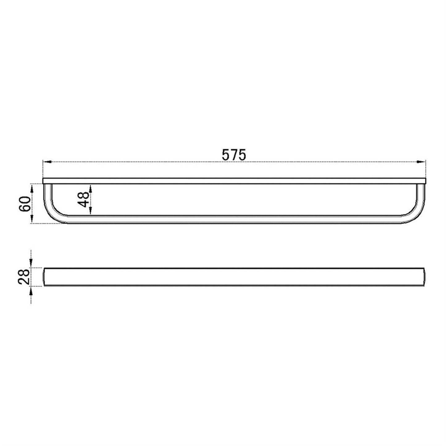Towel Rail Bar Holder Single Layer Brass Polished Chrome Finish Wall Mounted, 57.5 cm / 22.6 inches Flybath 7