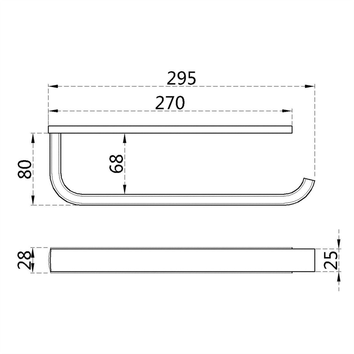 Towel Ring Holder Open Brass Polished Chrome Finish Wall Mounted Flybath 6