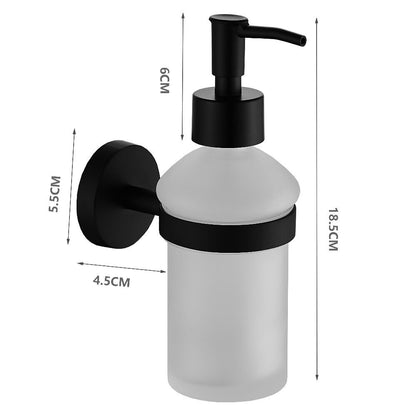 FLYBATH Soap Dispenser 250 ml Glass Design with Pull Function Stainless Steel Matte Black