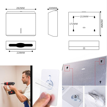 FLYBATH Toilet Paper Dispenser Brushed Stainless Steel Wall Mounted Industrial Tissue Dispenser with Key Lock