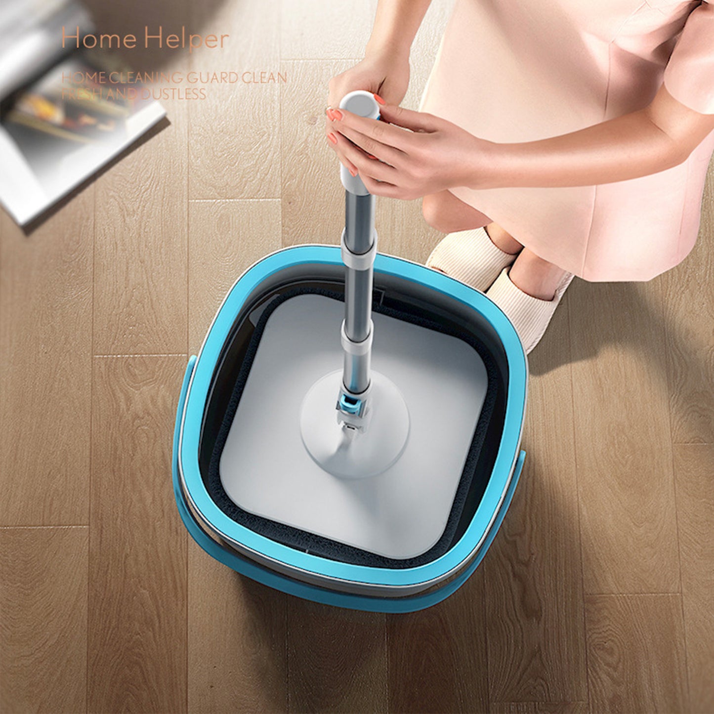 FLYBATH Mop Wringer Professional Spinning Plate Mop and Sewage Separation Absorbent Bucket Set