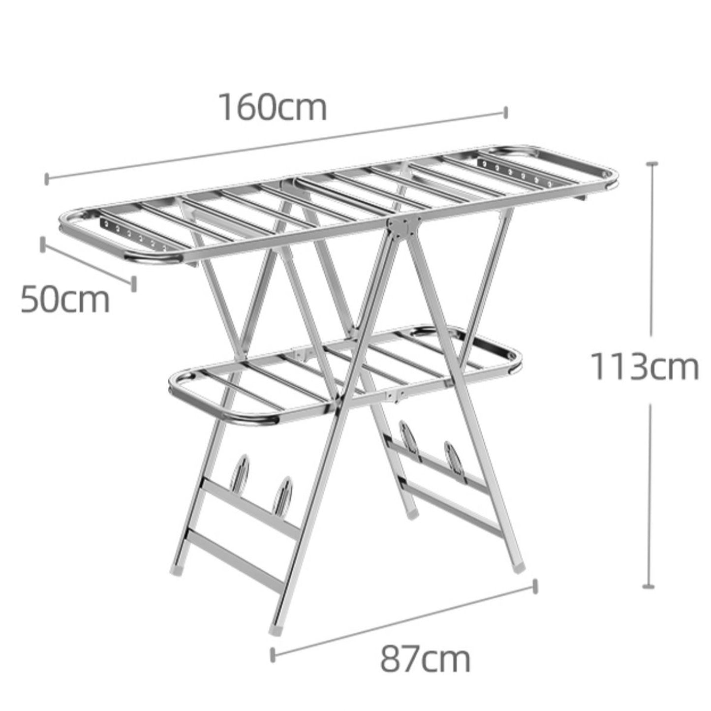 FLYBATH Drying Rack for Laundry Foldable Floor-standing Clothes Drying Rack Stainless Steel