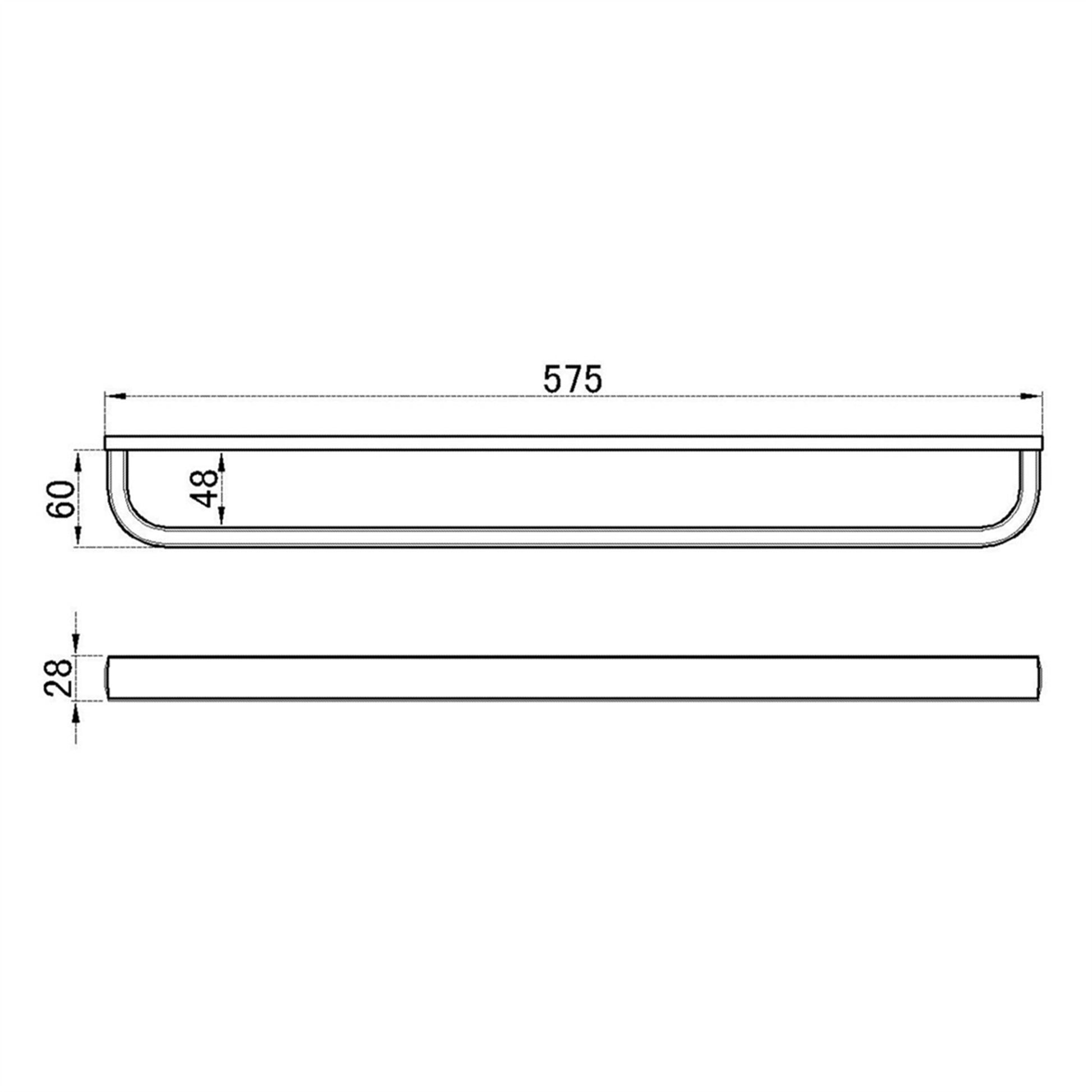 Towel Rail Bar Holder Single Layer Brass Polished Chrome Finish Wall Mounted, 57.5 cm / 22.6 inches Flybath  7