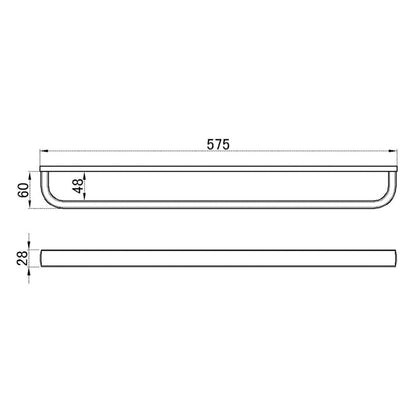 Towel Rail Bar Holder Single Layer Brass Polished Chrome Finish Wall Mounted, 57.5 cm / 22.6 inches Flybath  7